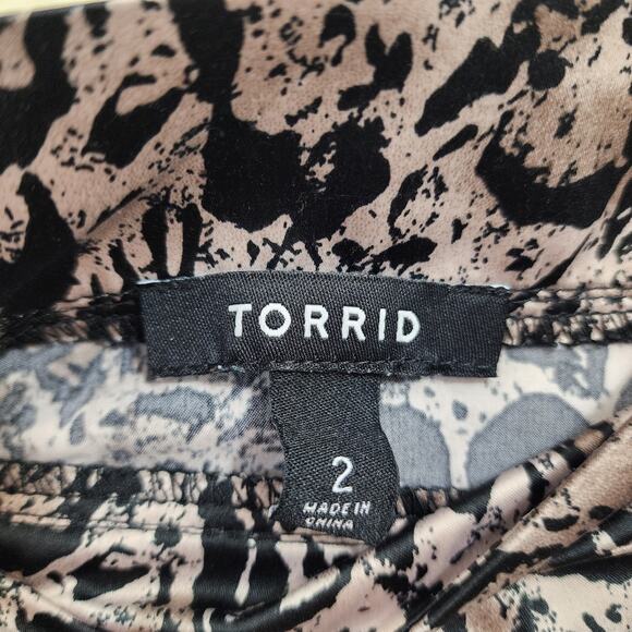 Torrid satin animal print midi pull on elastic waist skirt woman's size 2XL - Picture 3 of 8
